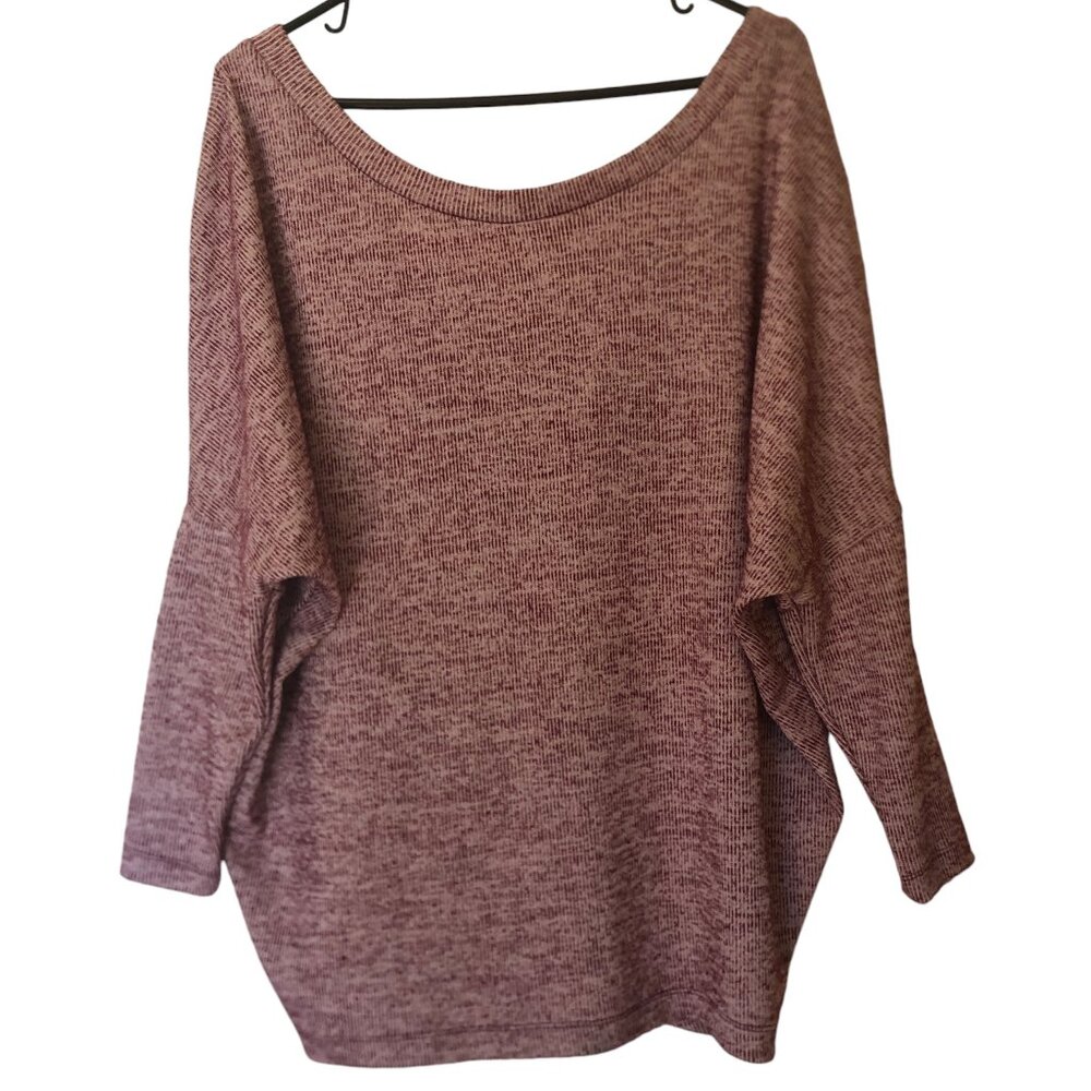 White House Black Market red heathered dolman sleeve top sz S